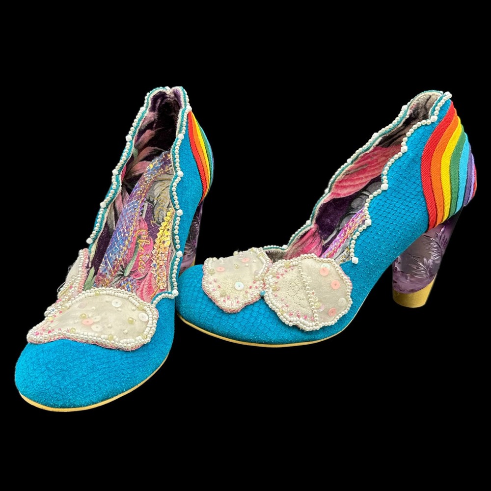 IRREGULAR CHOICE SHIRLEY BASS Rainbow HEELS Size 10 - Great Condition